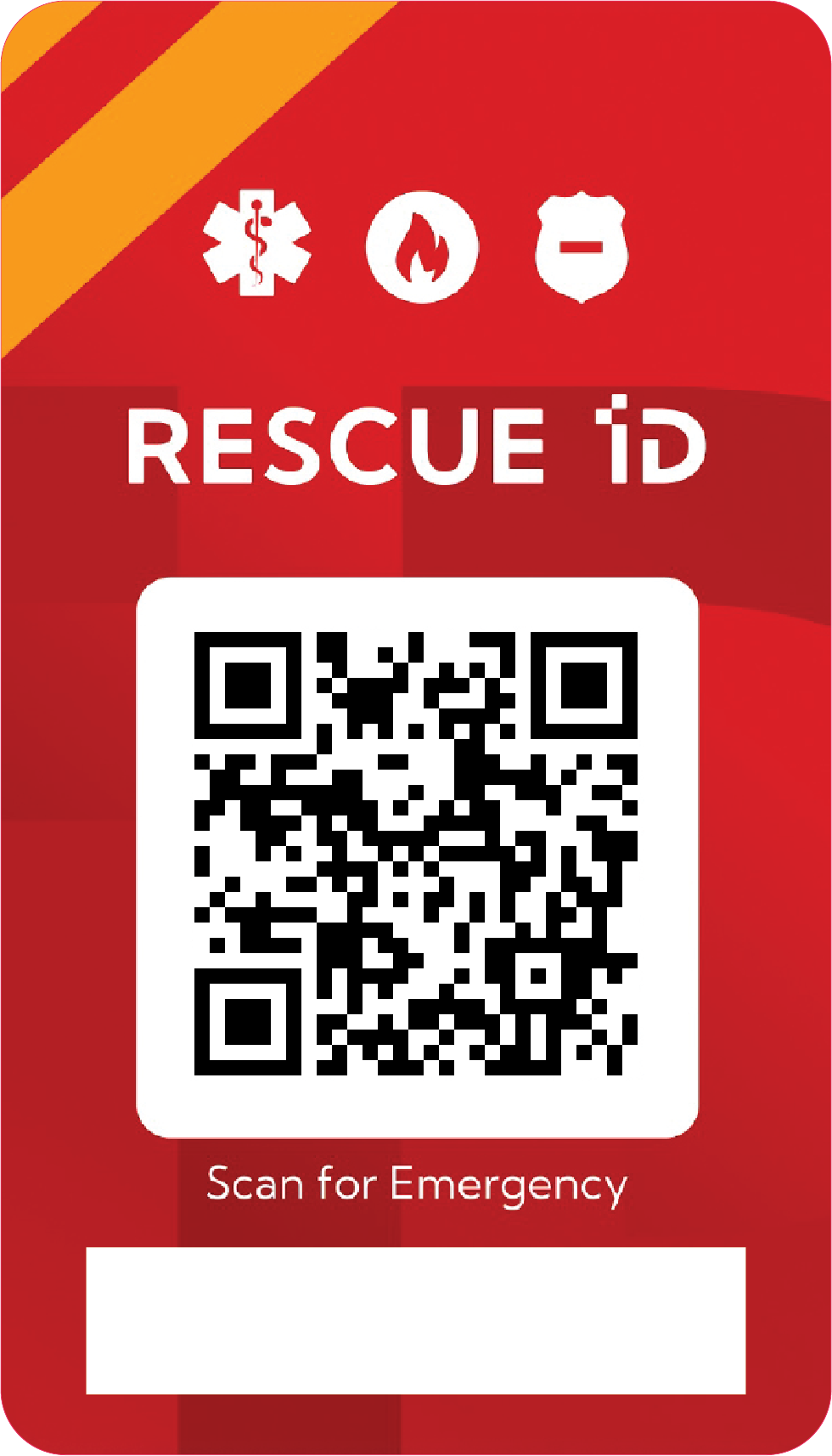 RESCUE ID magnet with a QR code